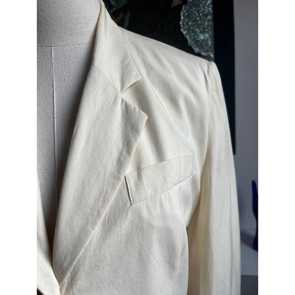 Vintage 90s Guess Reworked Silk Blazer | Hand-Dyed Ombre Cream to Lilac | M - Picture 2 of 9